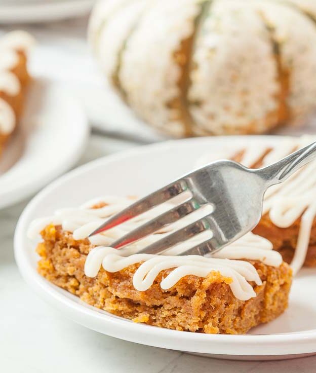 A Slice of Pumpkin Bar with Frosting
