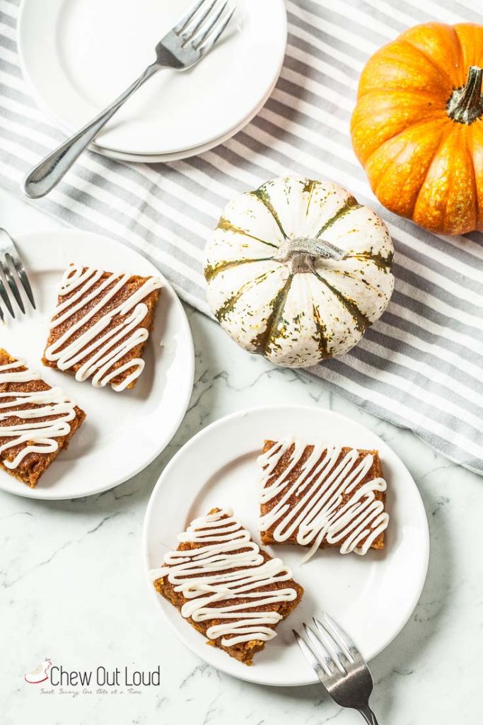 pumpkin bars with cream cheese frosting