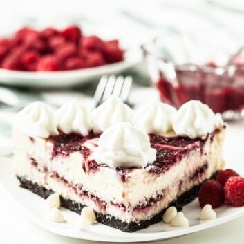 White Chocolate Raspberry Cheesecake
