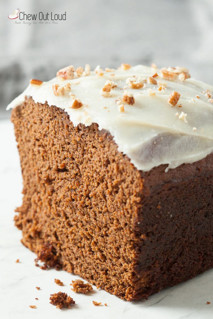 gingerbread loaf with cream cheese frosting