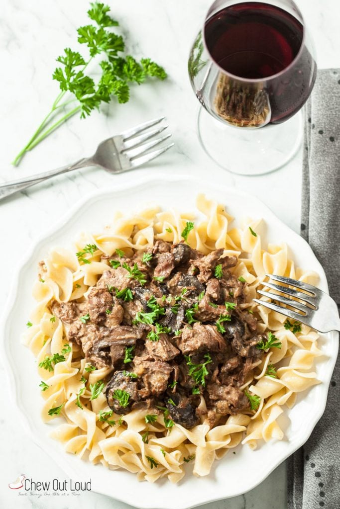 slow cooker beef stroganoff