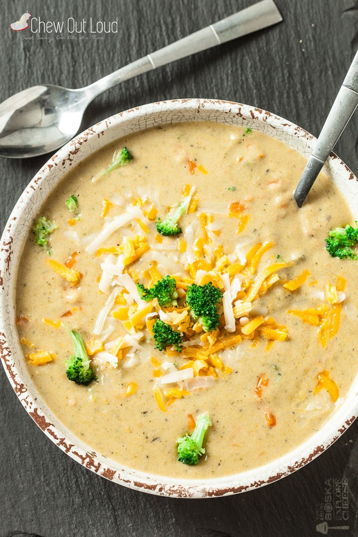 Easy Broccoli Cheese Soup Recipe [Gluten-free] | Chew Out Loud