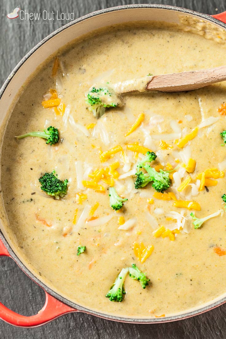 Easy Broccoli Cheese Soup Recipe [Gluten-free] | Chew Out Loud