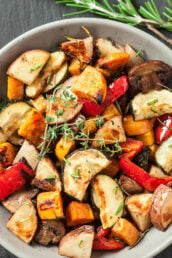 roasted vegetables in a bowl