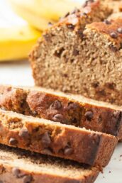 Sliced banana bread