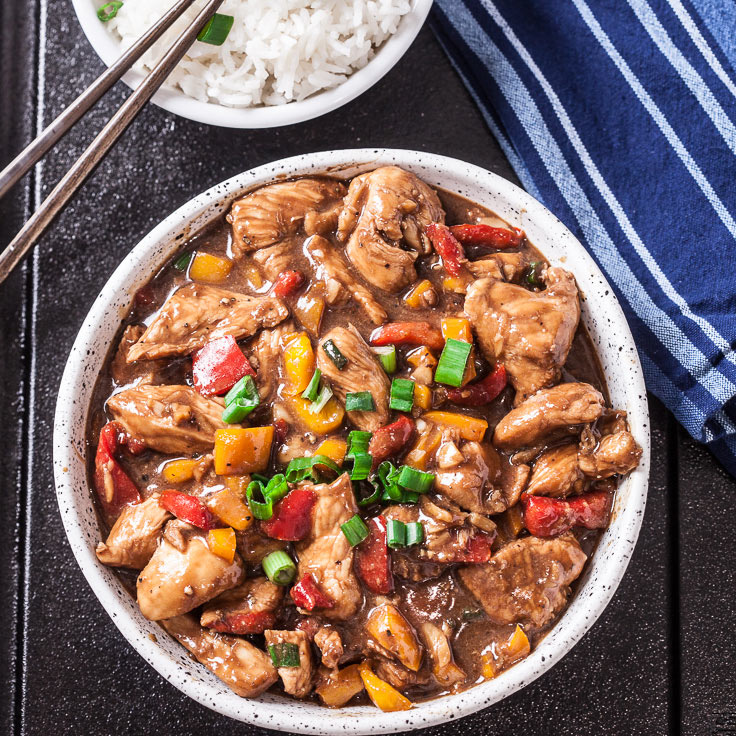 Easy and Healthy Kung Pao Chicken with Green Onions