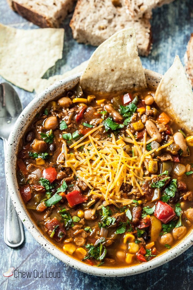 The Best Vegetarian Chili (Slow-Cooker or Stovetop) - Chew Out Loud