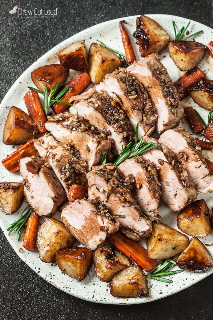 Sheet Pan Roast Pork Tenderloin with Potatoes - Chew Out Loud
