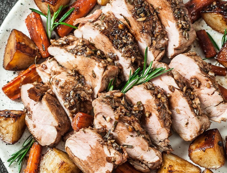 Roast Pork Tenderloin with Carrots and Potatoes