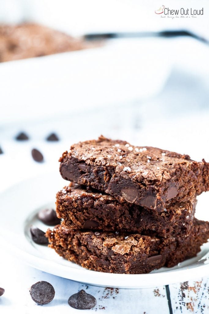 dark chocolate brownies with sea salt