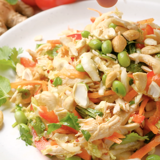 Vietnamese chicken salad recipe ready to serve.
