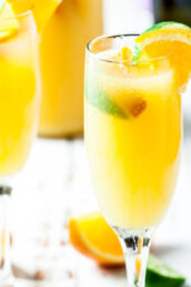 mimosas in glasses