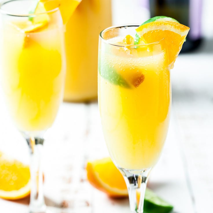 mimosas in glasses