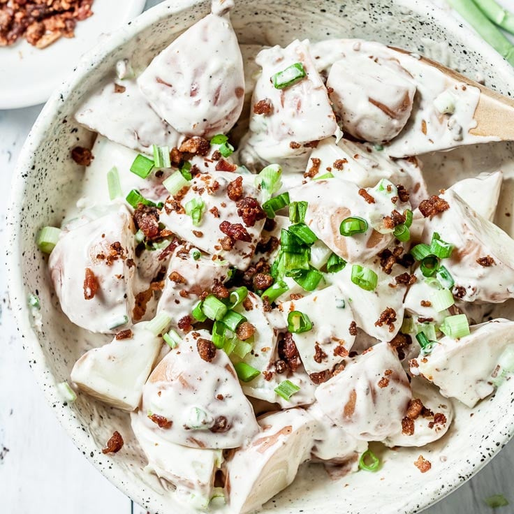 Easy Bacon Ranch Potato Salad Recipe Gluten Free Chew Out Loud Easy Bacon Ranch Potato Salad Recipe Gluten Free Chew Out Loud