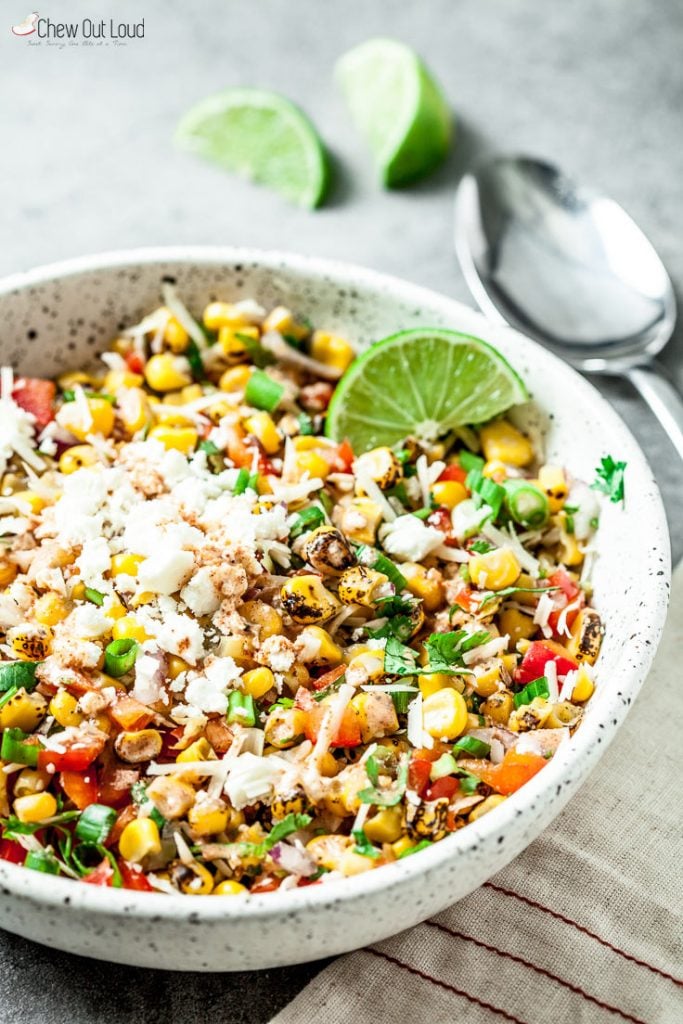 Mexican Street Corn Salad (Esquites) - Chew Out Loud