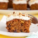 Carrot Cake with Cream Cheese Frosting and Chopped of Walnuts