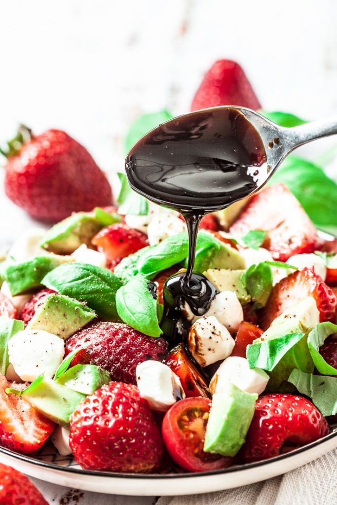 strawberry avocado caprese salad strawberry avocado salad balsamic