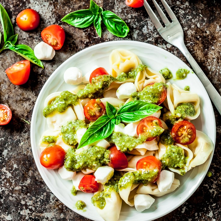 tortellini pesto caprese