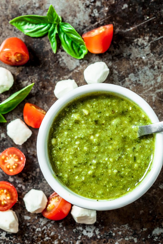 basil pesto in a bowl