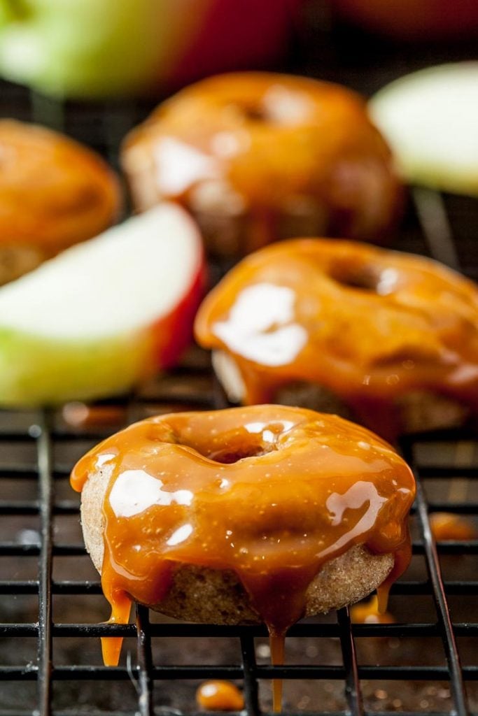 caramel apple baked donuts mini apple donuts 