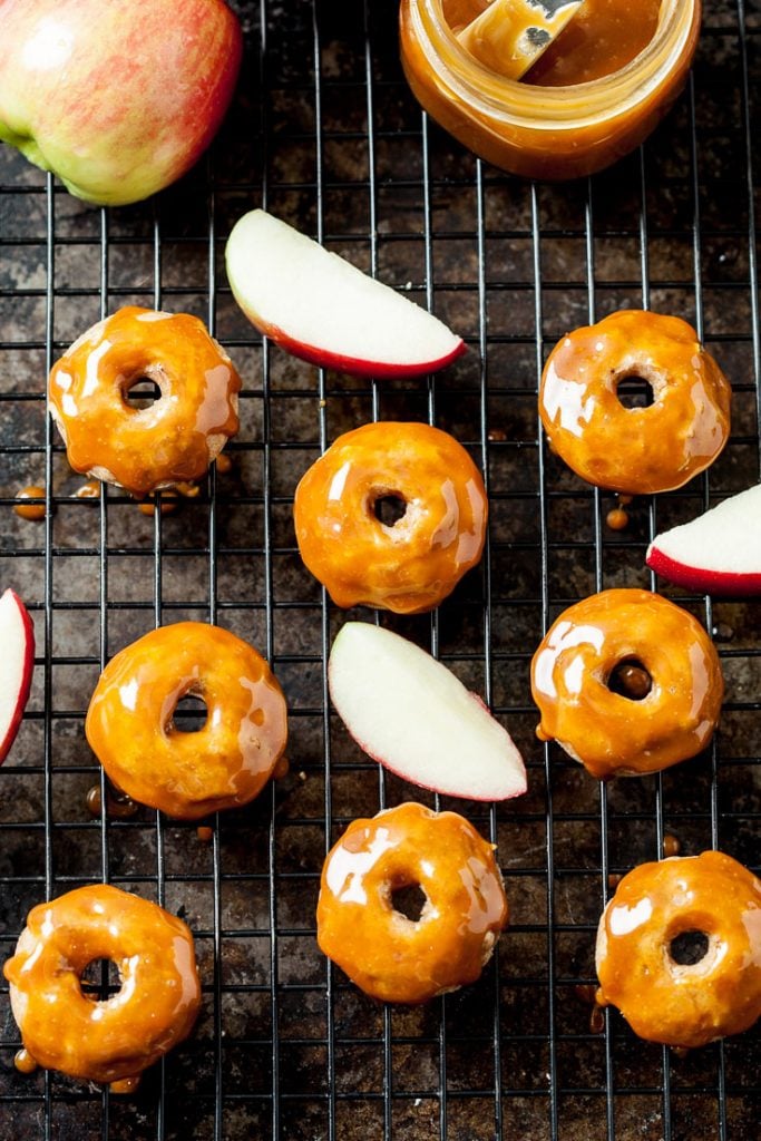 caramel apple baked donuts mini apple donuts 
