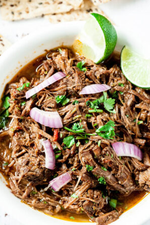 A pot of Beef Barbacoa