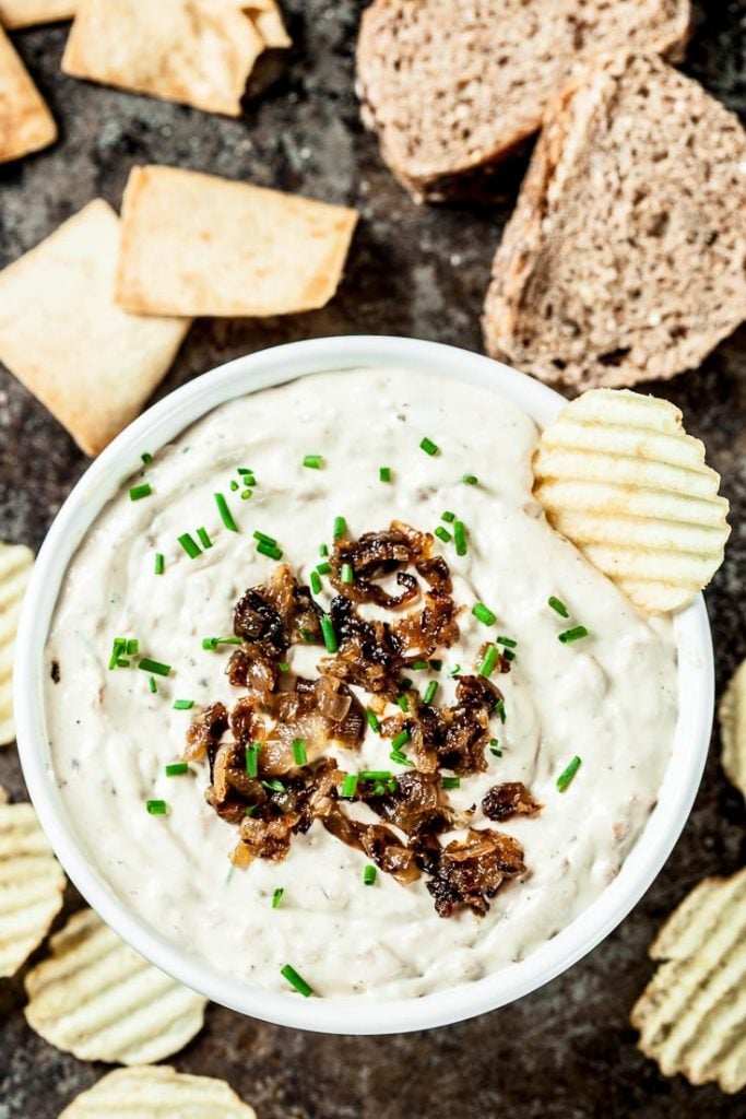 caramelized onion dip party dip