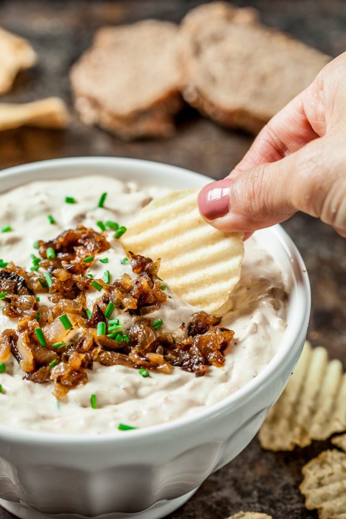caramelized onion dip party dip