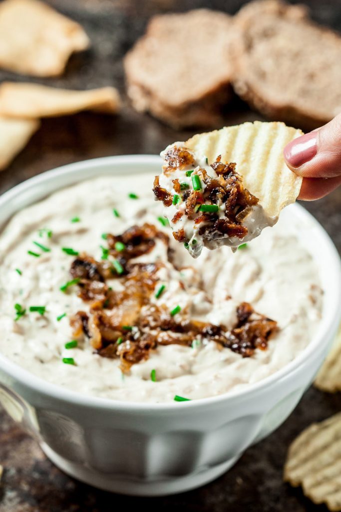 caramelized onion dip party dip