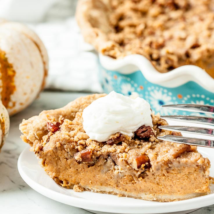 A Slice of Pumpkin Pie with icing