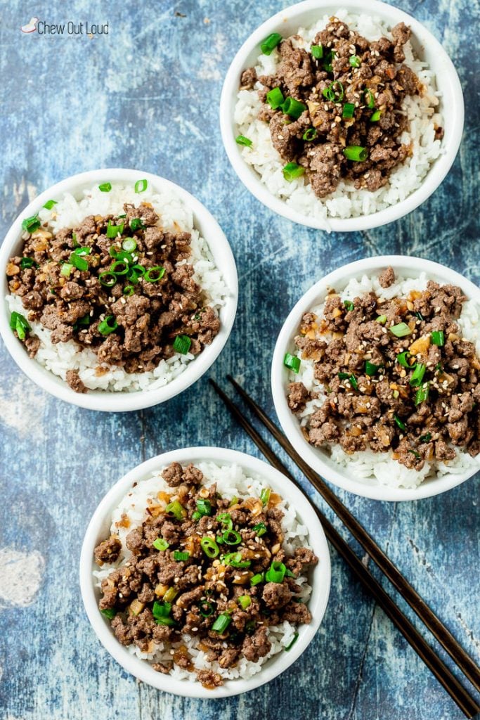 Korean Beef Bowl with Sliced Onions