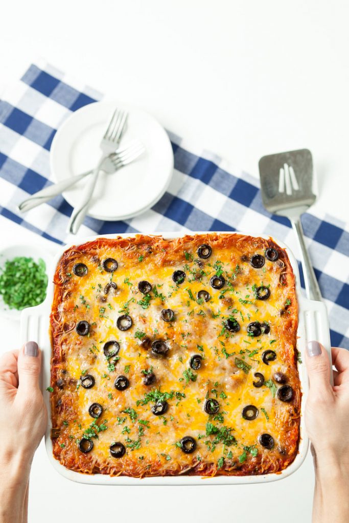 mexican breakfast casserole, enchilada breakfast casserole, overnight breakfast casserole