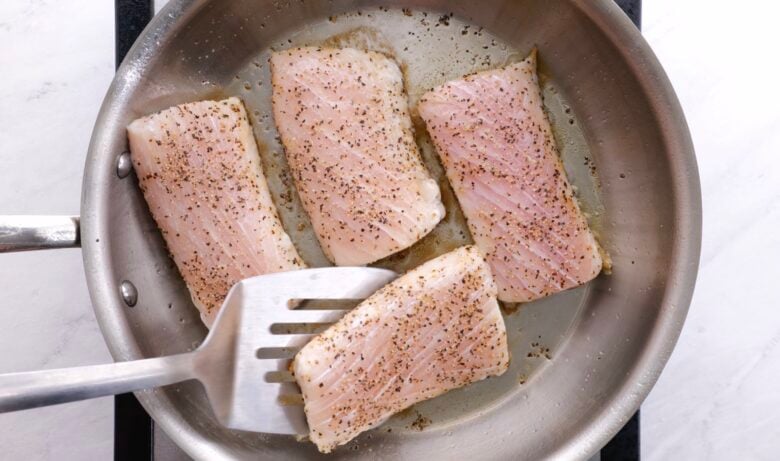 Mahi Mahi Cooking in Skillet