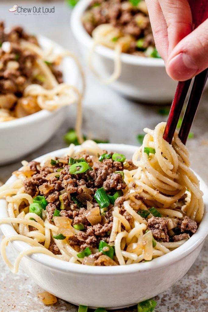 taiwanese noodles with beef in a bowl
