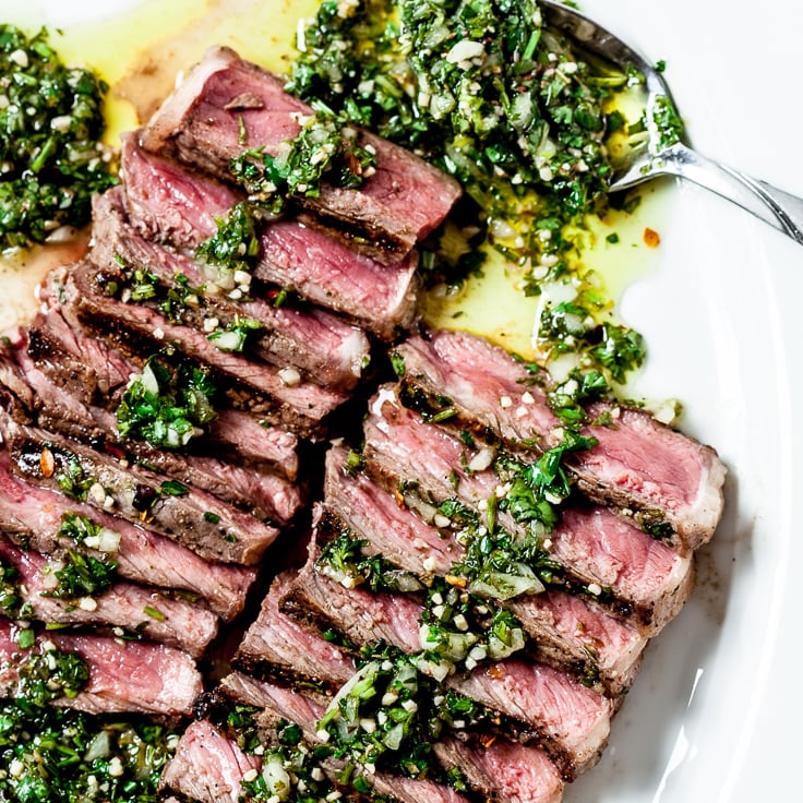 steak with chimichurri sauce