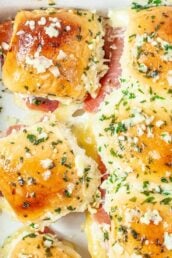 ham cheese sliders, party sliders, party food, oven baked sliders