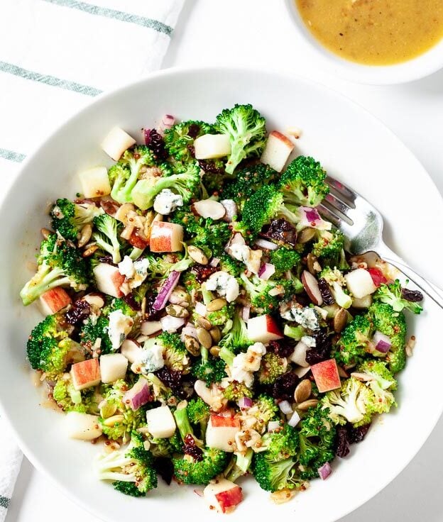 A plate of Broccoli Salad