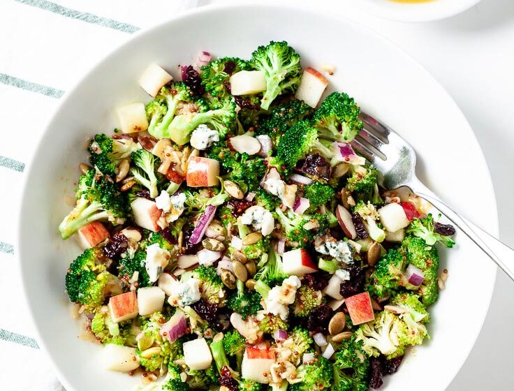 A plate of Broccoli Salad