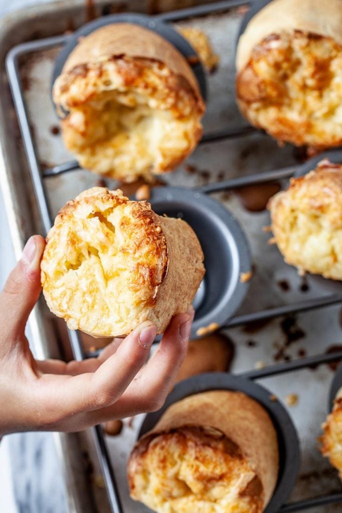 cheese popovers in a pan
