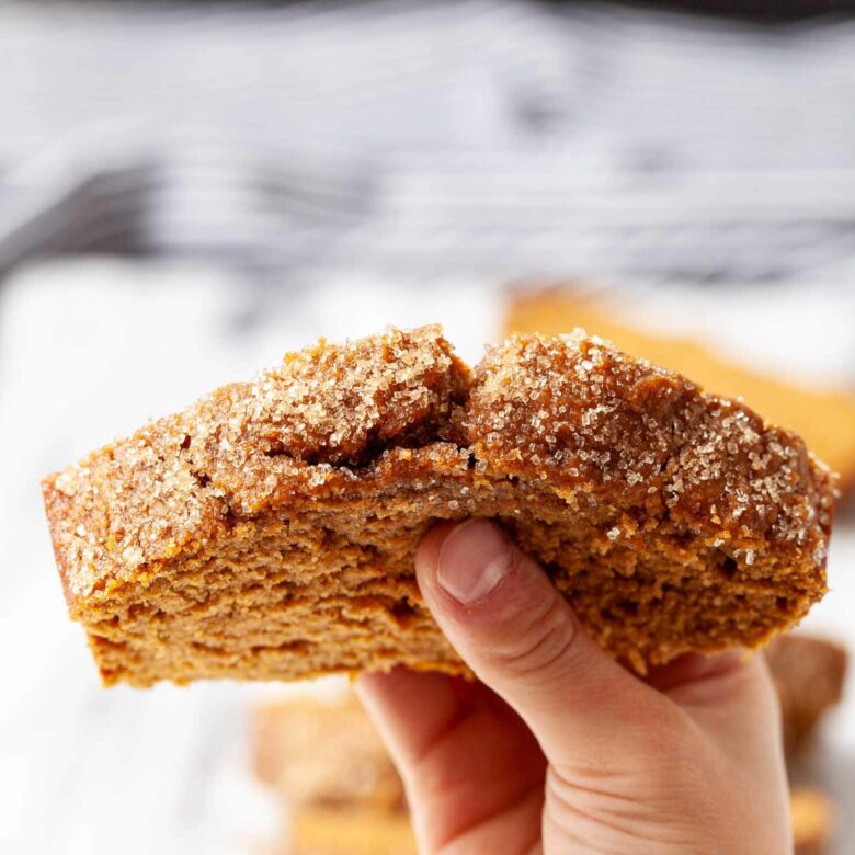 healthy pumpkin bread sliced. 