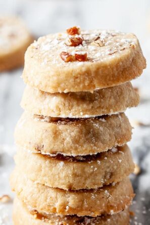 pecan sandies, pecan shortbread cookies, pecan cookies