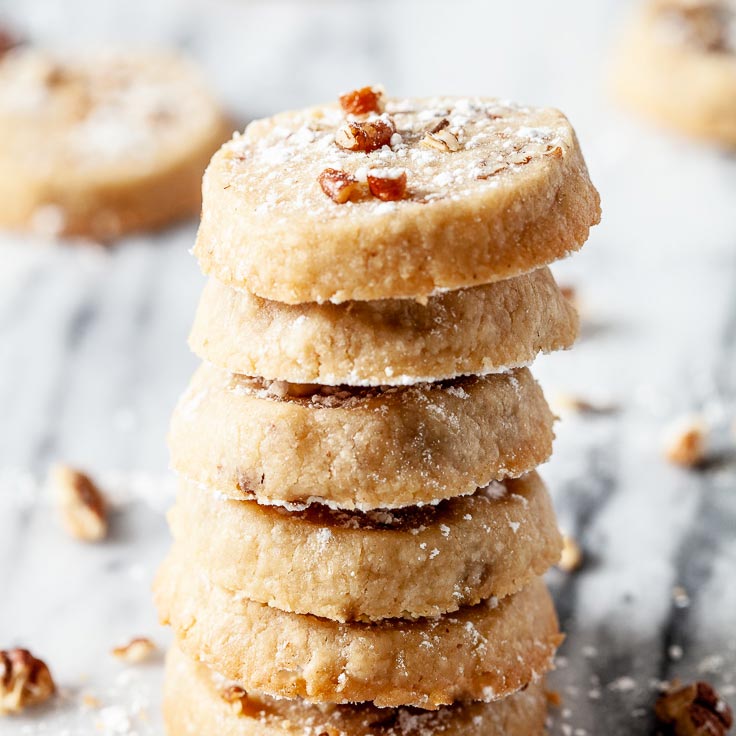 pecan sandies, pecan shortbread cookies, pecan cookies