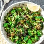air fryer broccoli, air fryer roasted broccoli