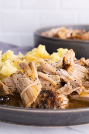 Slow Cooker Pork Loin with Gravy and Mashed Potatoes