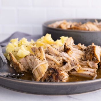 Slow Cooker Pork Loin with Gravy and Mashed Potatoes