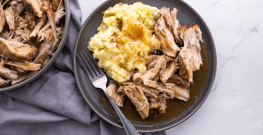 Pork Loin with Gravy and Mashed Potatoes Slow Cooker