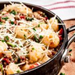 gnocchi with spinach and sausage and tomatoes