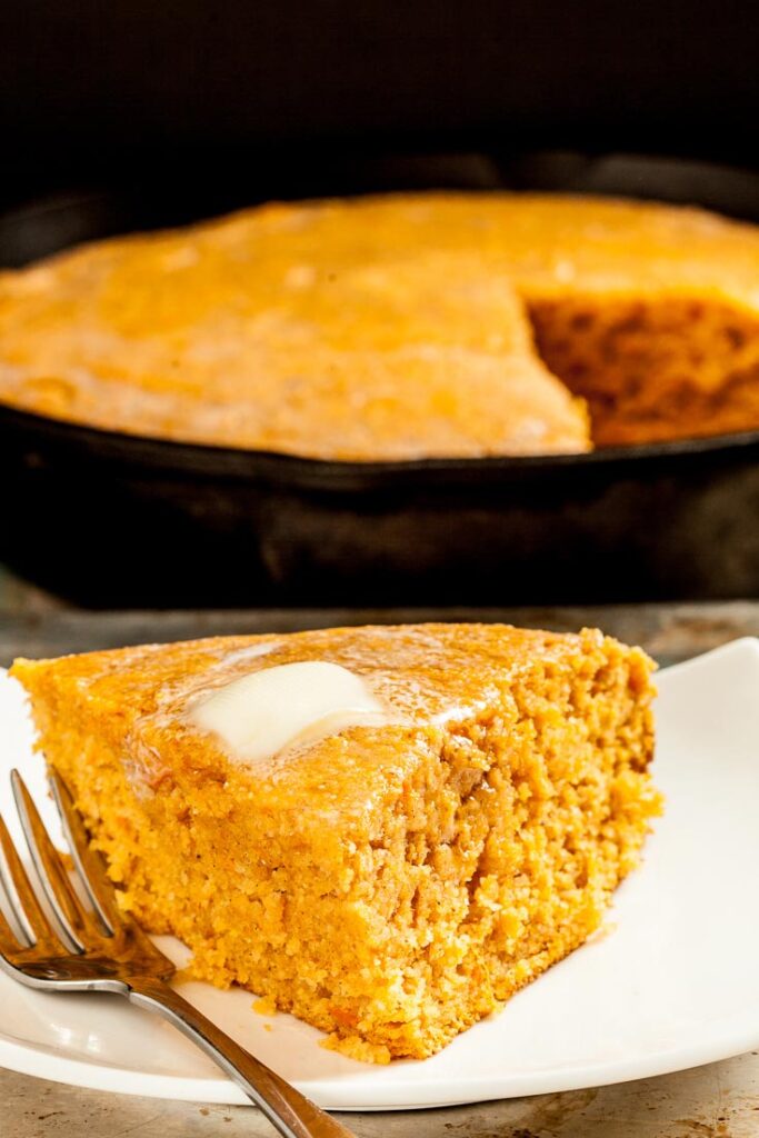 slice of sweet potato cornbread