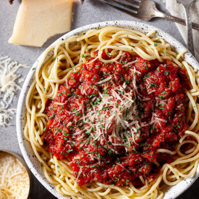 homemade spaghetti sauce in a bowl
