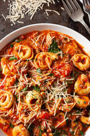 Tuscan Tortellini with Sausage and Spinach